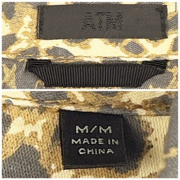 ATM Anthony Thomas Melillo Leopard PrintDenim Button Down Jacket Medium - Picture 7 of 9